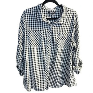 Relativity Black/White Checked Blouse